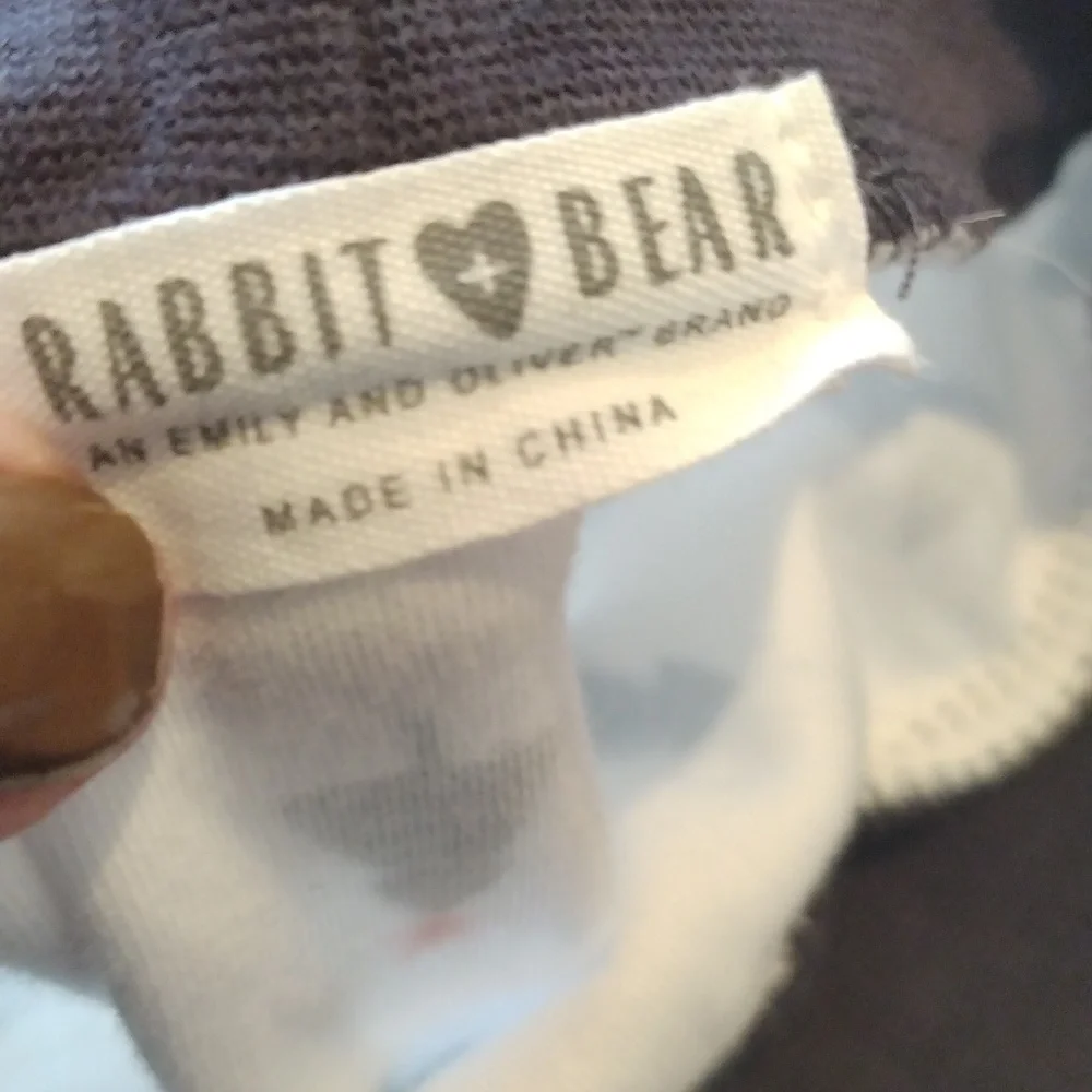 -Rabbit + Bear organic cotton newborn/premie onesie and pants Xmas tree outfit